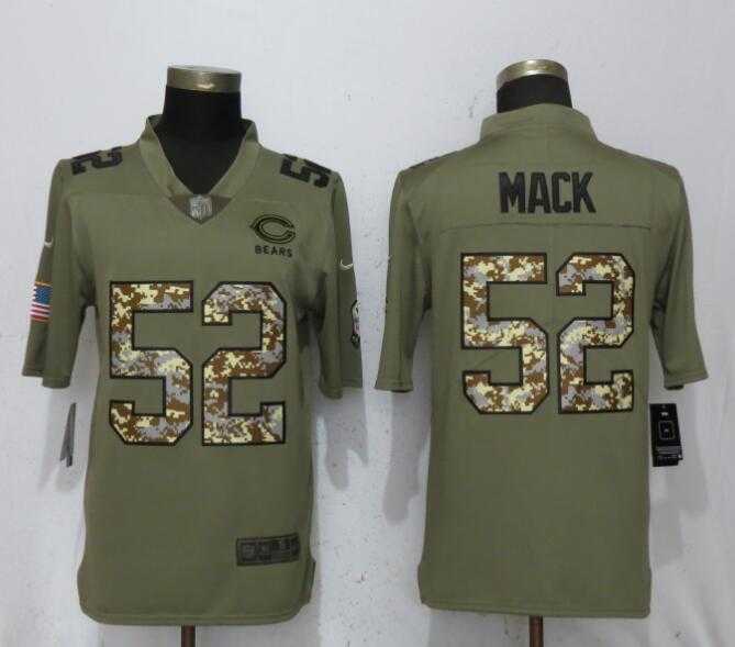 Nike Bears 52 Khalil Mack Olive Camo Salute To Service Limited Jersey,We sell and wholesale Nike Bears 52 Khalil Mack Olive Camo Salute To Service Limited Jersey on line form chian!